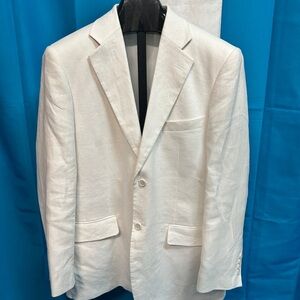 8943 Elegant Men's Cream Linen Suit